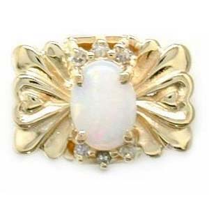 Y1138 14K SOLID BACKSLIDE WITH HORIZANTAL OPAL 